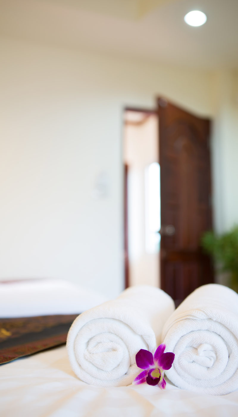 Interior of modern comfortable hotel room